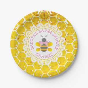 Personalisierte SEINE Honig-und Bienen-Baby-Dusche Pappteller