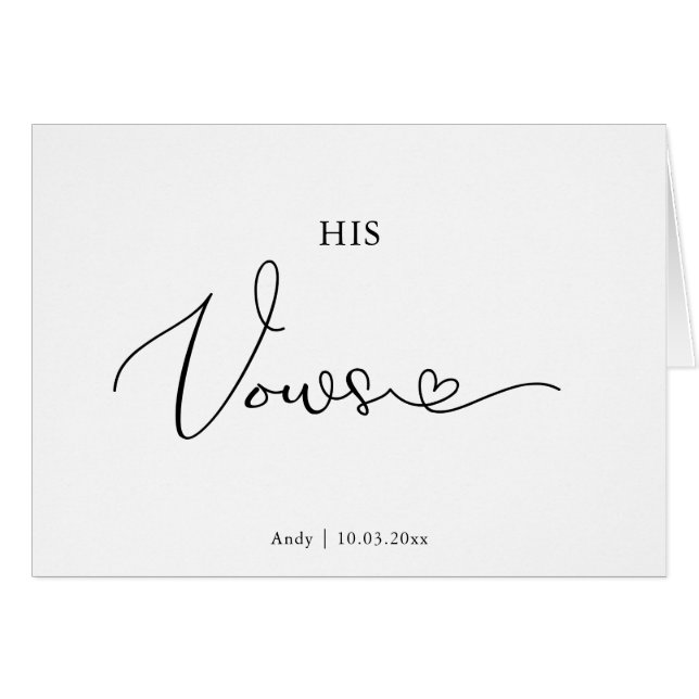 Personalisierte Seinen Vows Script Schriftart Hoch (Vorderseite (Horizontal))