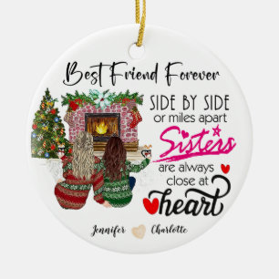 Personalisierte Seite an Seite oder Meilen an Schw Keramik Ornament