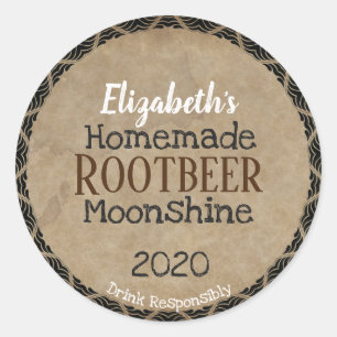 Personalisierte selbst gemachte Moonshine Runder Aufkleber