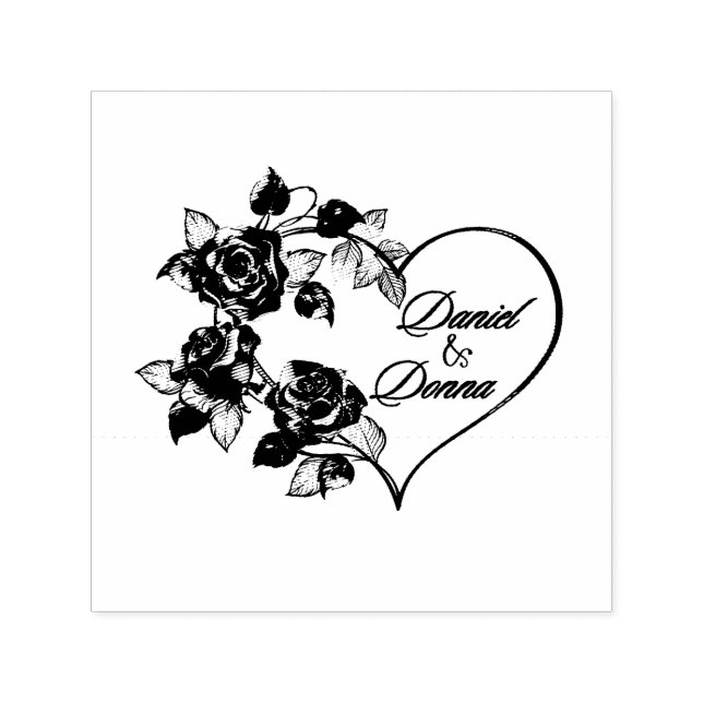 Personalisierte, selbstgefällige Hochzeitskautschu Permastempel (Design)