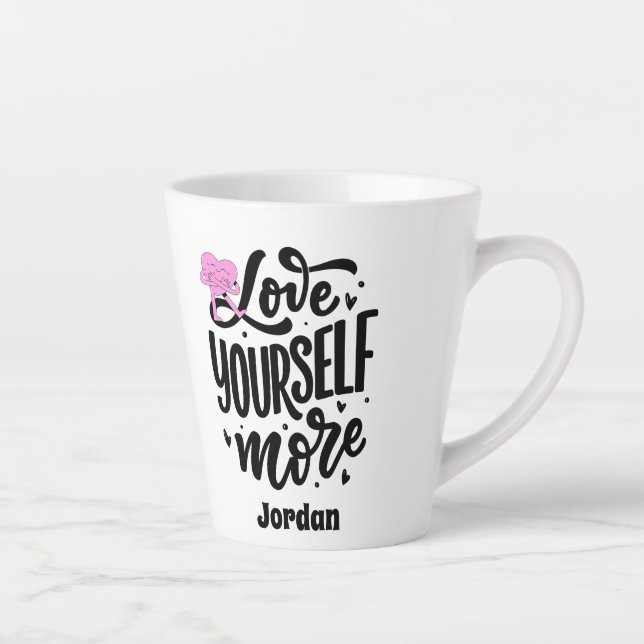 PERSONALISIERTE SELBSTLIEBE LATTE TASSE (Rechts)