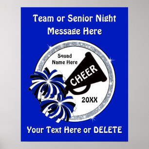 Personalisierte Senior Night Chefoster, blau Poster