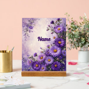 Personalisierte September-Geburtsblume Aster Acrylschild