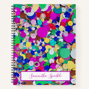 Personalisierte Sequin Spiral Notebook Notizbuch