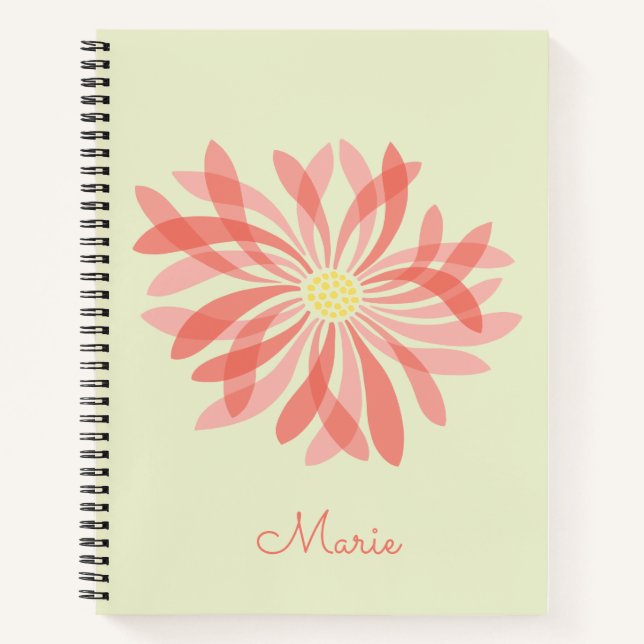 Personalisierte Sheer Wildblume Notizbuch (Vorderseite)