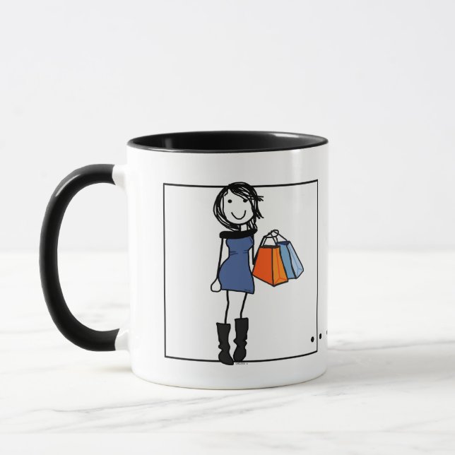 Personalisierte Shopaholische Kaffee-Tasse Tasse (Links)
