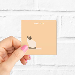 Personalisierte Siamkatze Orange Haftnotizen Post-it Klebezettel