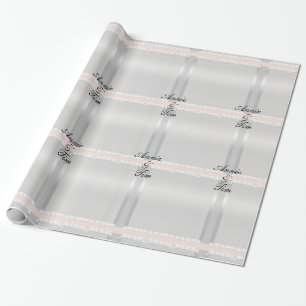Personalisierte Silberbrille und Groomnamen Hochze Geschenkpapier