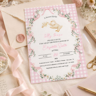 Personalisierte Silly Goose Baby Girl Babyparty-Ei Einladung
