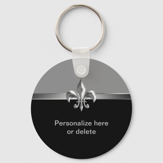 Personalisierte Silver Black Lilie Schlüsselanhänger (Vorderseite)