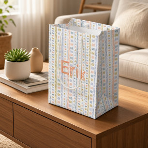 Personalisierte skandinavische Volkskunst-Geschenk Mittlere Geschenktüte