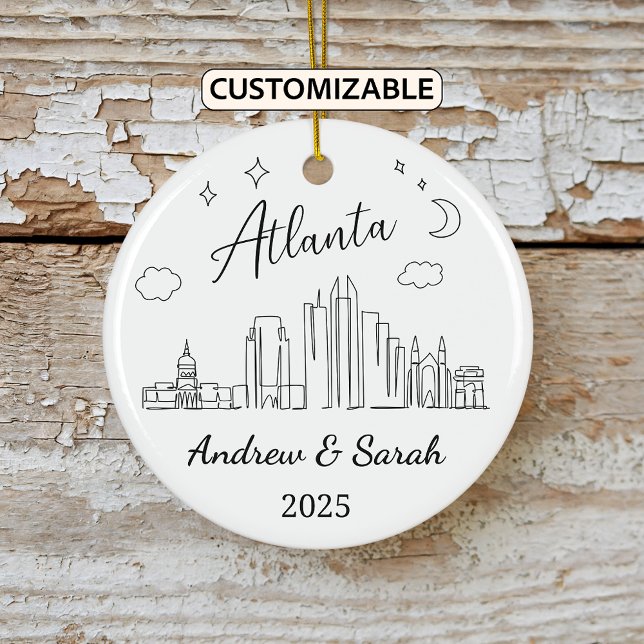 Personalisierte Skyline Atlanta Ornament, Georgien Keramik Ornament (Von Creator hochgeladen)