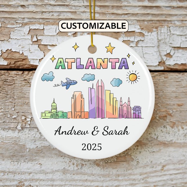 Personalisierte Skyline Atlanta Ornament, Georgien Keramik Ornament (Von Creator hochgeladen)