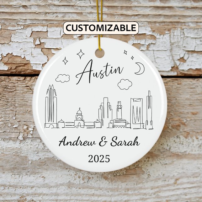 Personalisierte Skyline Austin Ornament, Texas Keramik Ornament (Von Creator hochgeladen)