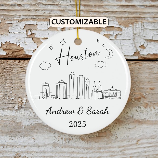 Personalisierte Skyline Houston Ornament, Texas Keramik Ornament (Von Creator hochgeladen)