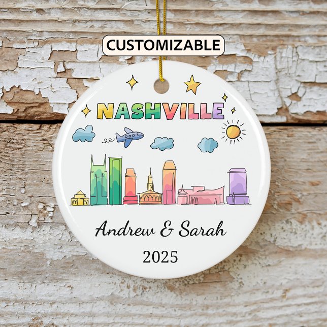 Personalisierte Skyline Nashville Ornament, Tennes Keramik Ornament (Von Creator hochgeladen)