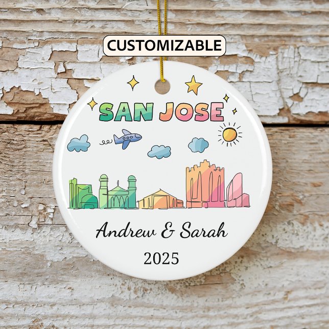 Personalisierte Skyline San Jose Ornament, Kalifor Keramik Ornament (Von Creator hochgeladen)