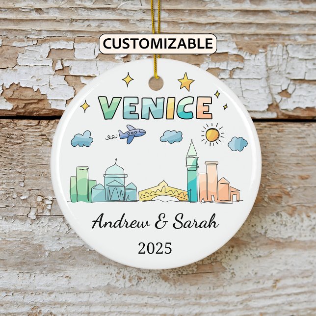 Personalisierte Skyline Venice Ornament, Italien Keramik Ornament (Von Creator hochgeladen)