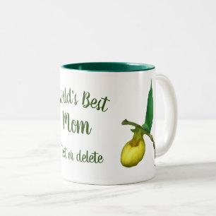 Personalisierte Slipper-Blume der besten Mama der  Zweifarbige Tasse