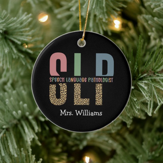 Personalisierte SLP-Sprachpathologin Keramik Ornament (Baum)