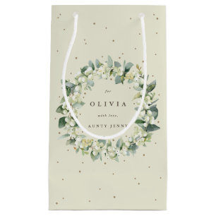Personalisierte Snowberry+Eukalyptus Weihnachten Kleine Geschenktüte