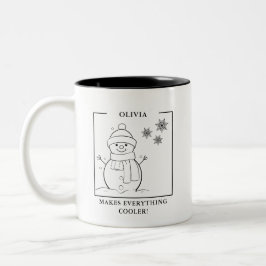 Personalisierte Snowman-Tasse - macht alles Cool Zweifarbige Tasse