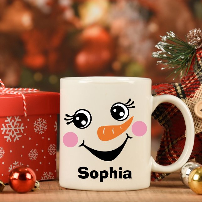 Personalisierte Snowman-Tasse mit Individuelle Nam Kaffeetasse (Personalized Snowman Mug with Custom Name)