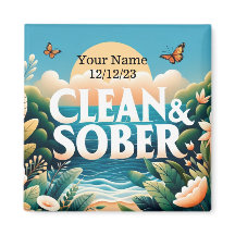 Personalisierte Sobriety Clean & Sober Magnet