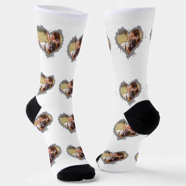 Personalisierte Socken aus elegantem Foto (Gewinkelt)