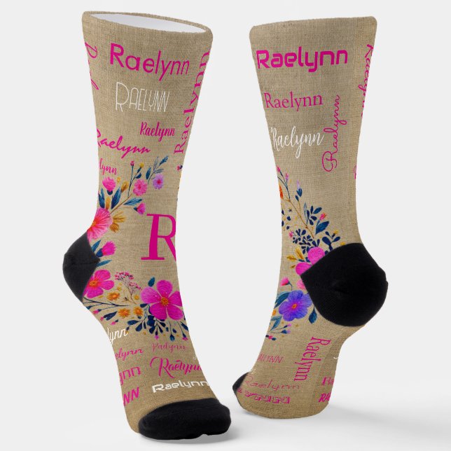 Personalisierte Socken mit Ihrem Namen  (Gewinkelt)