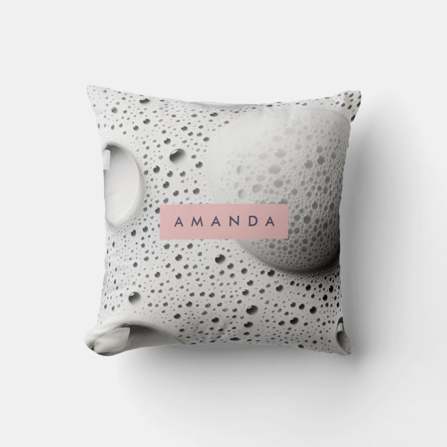 Personalisierte Soft Gray Bubble Textur Kissen (Vorderseite)