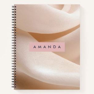 Personalisierte Soft Pastel Minimaler Stoff Textur Notizbuch