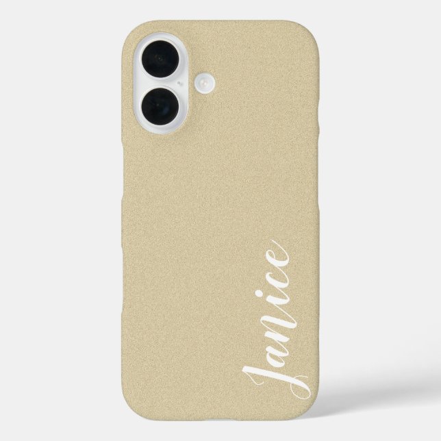 Personalisierte Soft Sand Textur iPhone 16 Hülle (Rückseite)