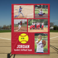 Personalisierte Softball 5-Fotocollage-Team #
