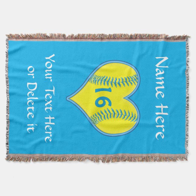 Personalisierte Softball-Decke mit Ihrem Text Decke (Vorderseite)