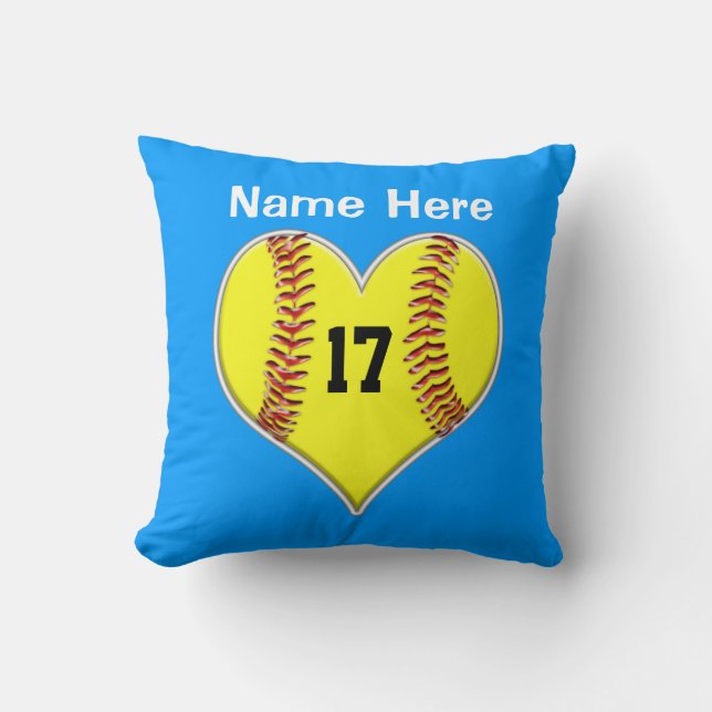 PERSONALISIERTE Softball-Kissen mit NAME und NUMME Kissen (Vorderseite)