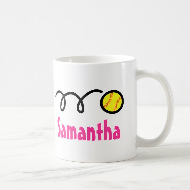 Personalisierte Softball-Tasse mit benutzerdefinie Kaffeetasse (Rechts)