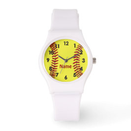 Personalisierte Softball-Uhren mit IHREM NAMEN Armbanduhr