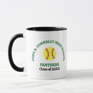 Personalisierte Softballspielerin der Green High S Tasse