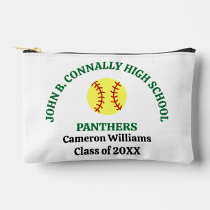 Personalisierte Softballspielerin der Green High S Zubehörtasche