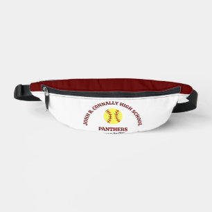 Personalisierte Softballspielerin der Maroon High Bauchtasche
