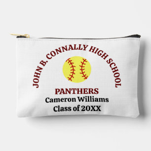 Personalisierte Softballspielerin der Maroon High Zubehörtasche