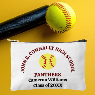 Personalisierte Softballspielerin der Maroon High Zubehörtasche