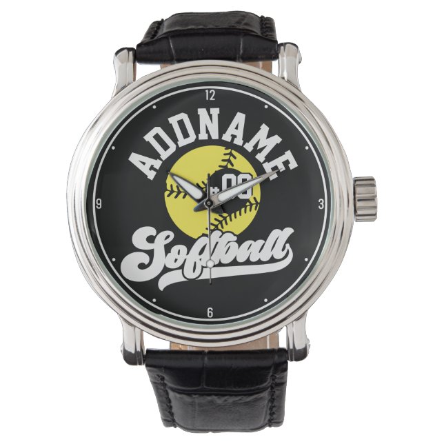 Personalisierte Software Player ADD NAME Retro Tea Armbanduhr (Vorderseite)