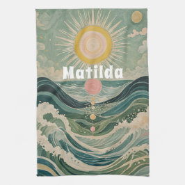 Personalisierte Solarwelle Geschirrtuch
