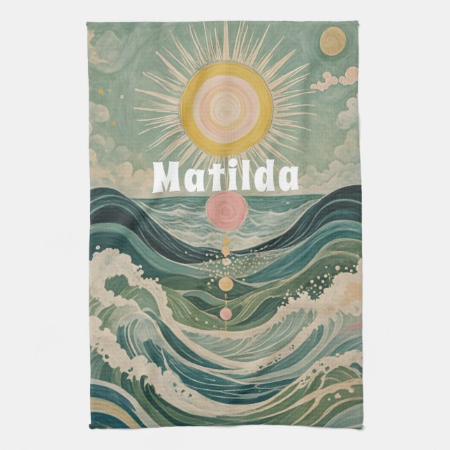 Personalisierte Solarwelle Geschirrtuch (Vertikal)