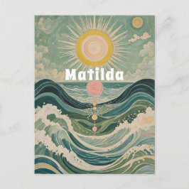 Personalisierte Solarwelle Postkarte