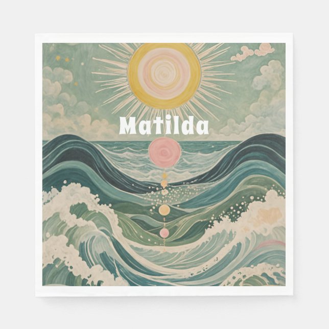 Personalisierte Solarwelle Serviette (Vorderseite)