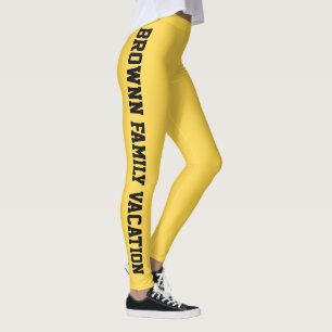 Personalisierte Sommer-Limonengelbe Familienferien Leggings